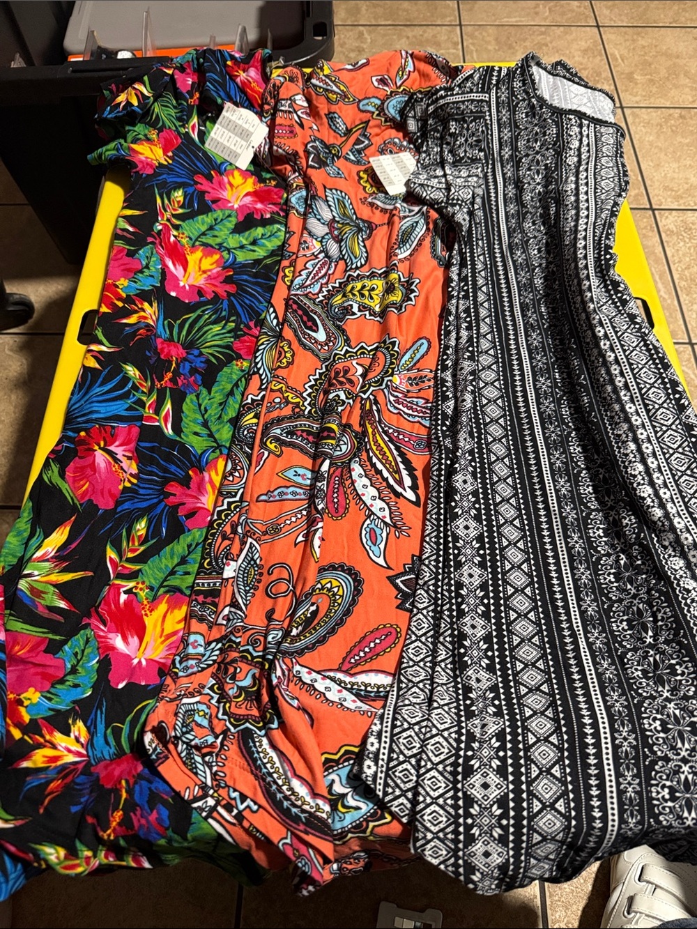 Women’s Floral & Paisley Maxi Dress - Black, Orange, Multicolor